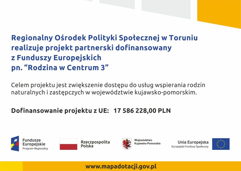 plakat dotyczący projektu Rodzina w Centrum 3