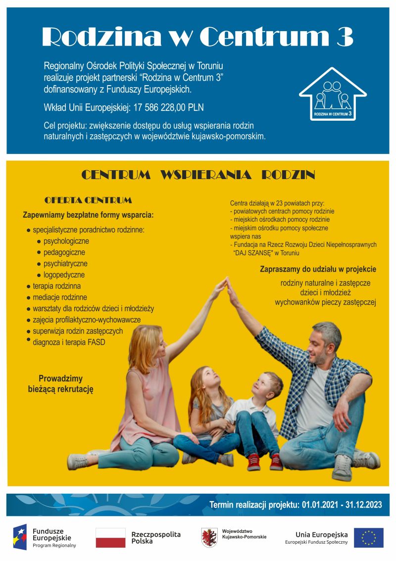 plakat dotyczący projektu Rodzina w Centrum 3
